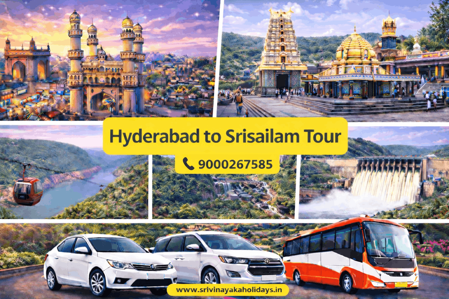 Srisailam tour from Hyderabad by car